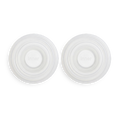 set of two white silicone diaphragms that are spare parts used in solyymoms air 1 breast pump