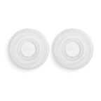 set of two white silicone diaphragms that are spare parts used in solyymoms air 1 breast pump