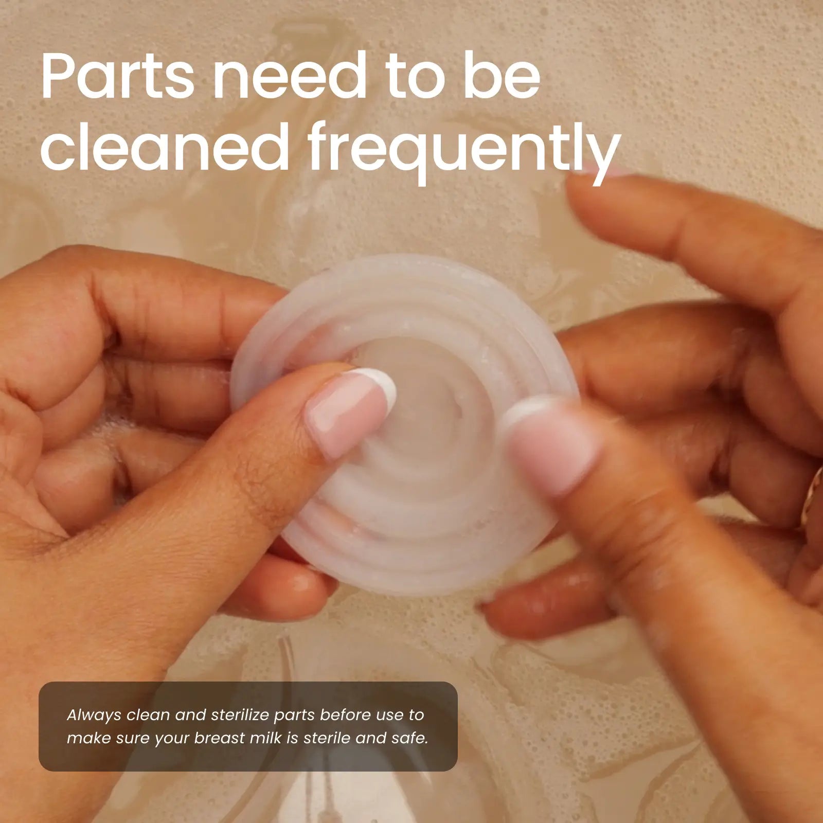 cleaning and sterilizing the silicone parts of a breast pump