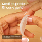 hand holding a medical grade silicone part that is BPA-free, safe and healthy