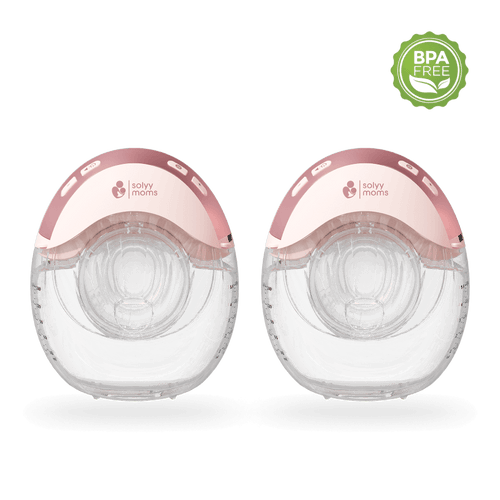 Front view of the double pack of solyymoms air 1 wearable electric breast pumps